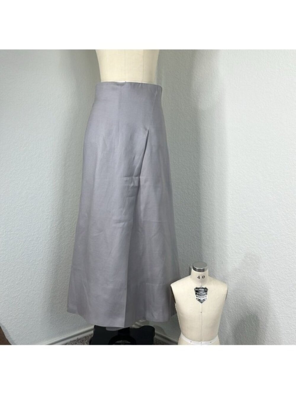 VTG Japanese Deadstock Element Rule Co Pleat Silk Maxi Evening Skirt Confusion S